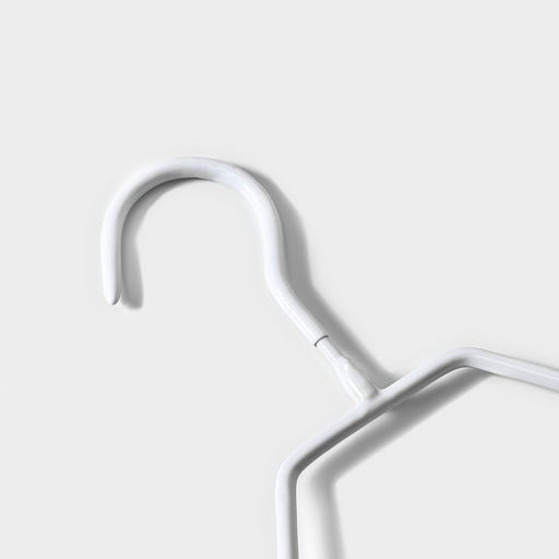 Плечики - вешалки для одежды антискользящие, набор 5 шт., 39×20.5 см, металл с ПВХ покрытием, белые