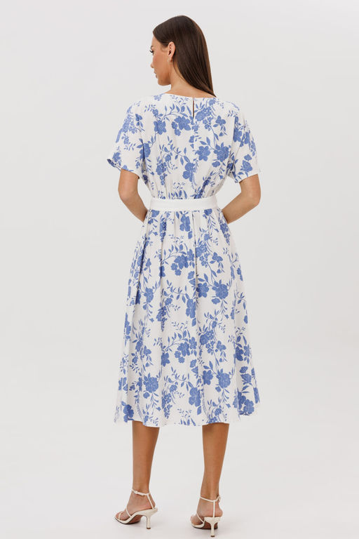 Платье Lars Style 1074/2 молочно-голубой принт