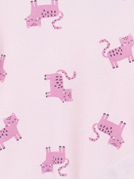 Bisiklet Yaka Desenli K?z Bebek Pijama ?st