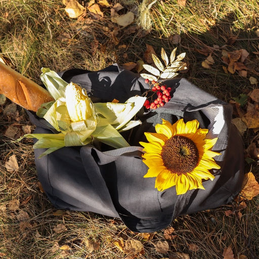 Сумка изо льна двухсторонняя SL HOME Linear bag, 67×35 см