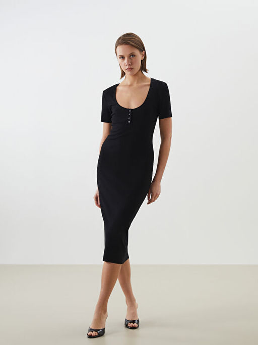 U Yaka Kad?n Bodycon Elbise