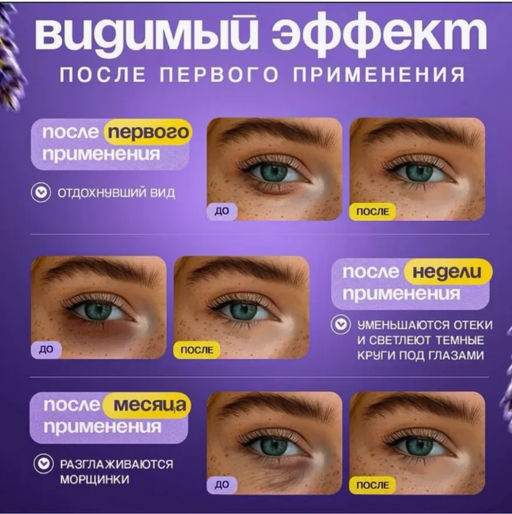 Гидрогелевые патчи для глаз от отеков и мешков 60 штук - Handaiyan фото 4