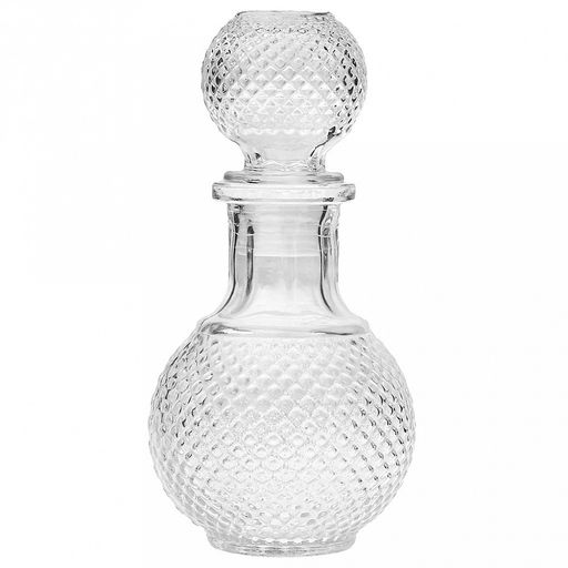 Графин стеклянный "Ребристый" 250мл, д8см h17см, прозрачный, пробка-стекло (Китай)