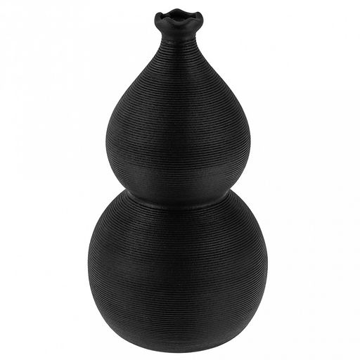 Ваза керамическая "Дионис" 2,1л, д14,7см h27см, д/горла - 2,8см, фактурный глянец, цвет - черный, в коробке (Китай)