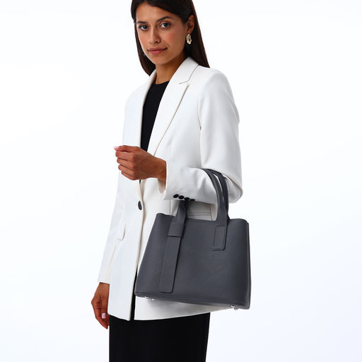 Сумка женская тоут TEXTURA на молнии, 32×12×24 см, серая