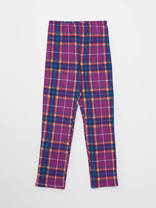 G?mlek Yaka Ekose Uzun Kollu K?z ?ocuk Pijama Tak?m? - Waikiki фото 3