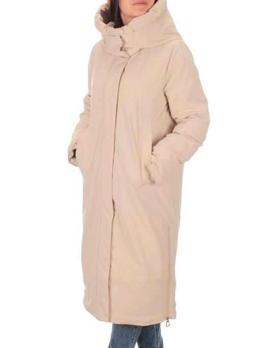 22377 BEIGE Пальто зимнее женское облегченное (150 гр. холлофайбера) - Fashion фото 3