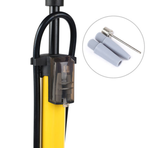 Насос напольный с манометром COMIRON VIVID, стальной цилиндр, складные ножки, съемная ручка, Presta-Schrader, 8,3 бар, вес 830гр. /уп 20 - Галеонтрейд фото 5