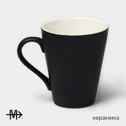 Кружка Magistro Matt black, 350 мл, фарфор, чёрная