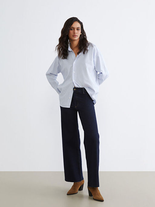 Wideleg Kad?n Jean Pantolon