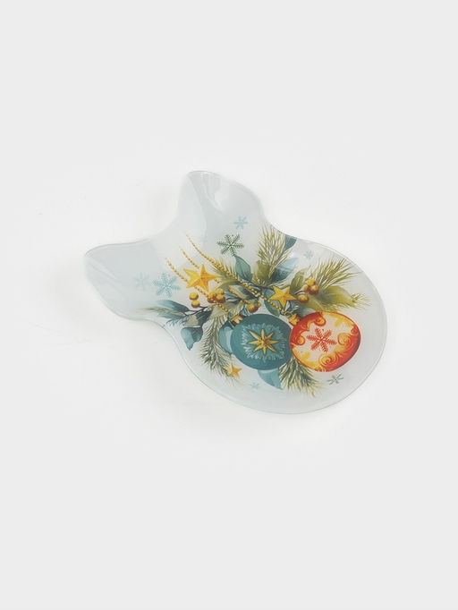 Тарелка в форме банта «Новогодняя композиция», 13,5×18 см