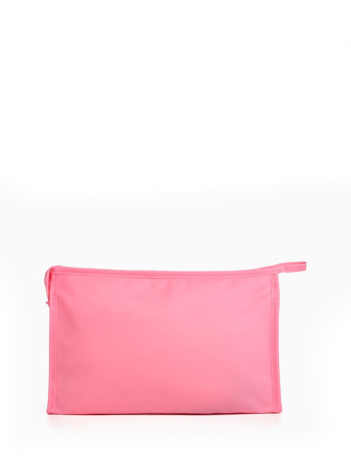 Косметичка треугольная на молнии, большая, с рисунком, розовая - Simaland фото 2