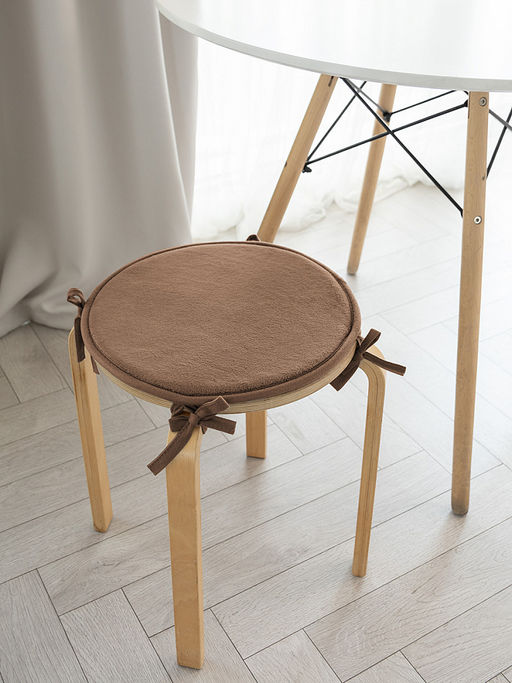 Подушка на стул D35 бежевый флис