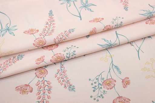 Штапель Луговой дуэт цв.нежно-розовый жемчуг, ш.1.45м, вискоза-100%, 100гр/м.кв - Купава фото 6