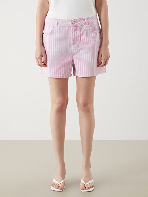 Шорты джинсовые женские Standard Fit в полоску
