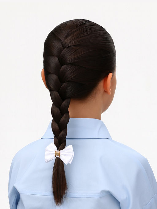 Цена за 6 шт. Бант для волос на резинке «Школьница», кружева, 7 см, белый