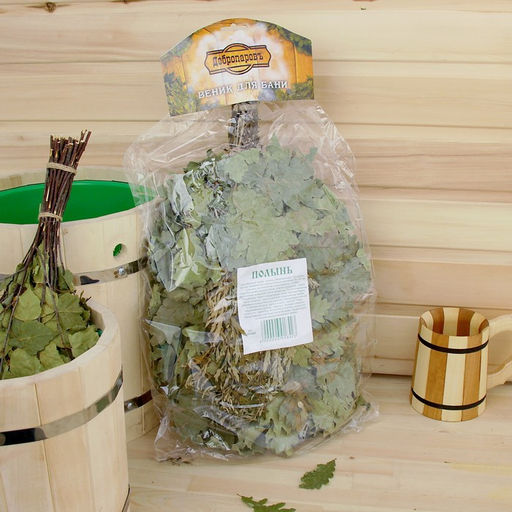 Веник для бани, дубовый, 55 см, с полынью, «Добропаровъ»