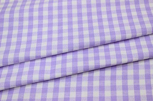 Теплый хлопок Клетка (0.7*0.7см) цв.сиреневый/белый, СОРТ2, ш.1.48м, хл-100%, 160гр/м.кв - Купава фото 5