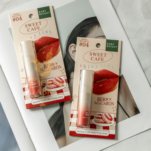 Тинт для Губ и Щек Глянцевый Sweet Cafe (04 Berry Macaron, Гранатовый) BABY BRIGHT, 2.8 гр