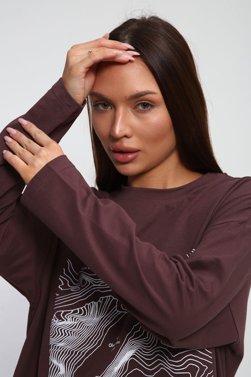 Лонгслив унисекс с принтом Карта ЛГ-01