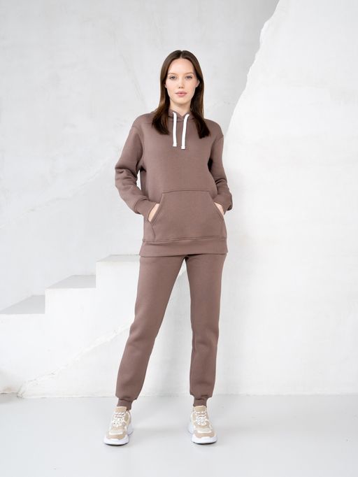 теплый Костюм футер 3-х нитка НАЧЕС коричневый - Binita фото 3