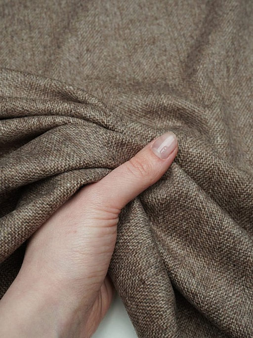 Шерсть костюмная Твид Елочка цв.бежево-коричневый, ш.1.5м, шерсть-50%, п/э-50%, 280гр/м.кв - Купава фото 10