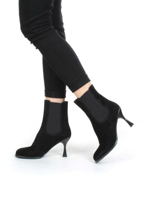 04-E29W-17B BLACK Ботильоны зимние женские (натуральная замша, натуральный мех) - Фабричный китай фото 3