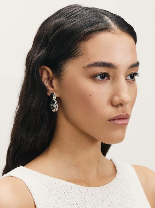 Серьги из мятого металла / Zarina  фото 2