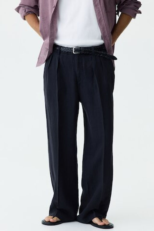 Pantal?n amplio de lino Loose Fit - H&m фото 4