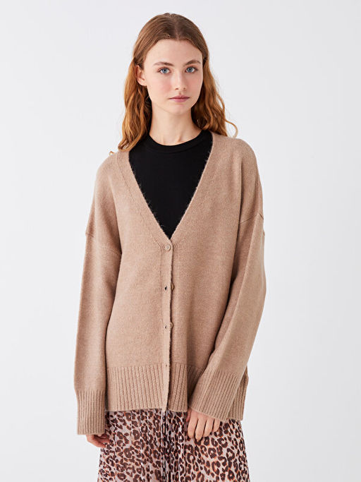 V Yaka Oversize Kad?n Triko H?rka