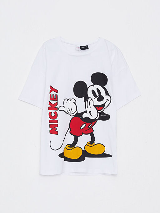 Bisiklet Yaka Mickey Mouse Bask?l? K?sa Kollu K?z ?ocuk ?ortlu Pijama Tak?m? - Waikiki фото 2