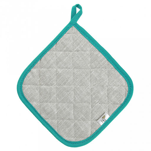 Кухонный комплект "Лен серый": прихватка-варежка 15х30см + прихватка 20х20см, рогожка 171г/м2, хлопок 100%, наполнитель - ватин 280г/м2, на пластмассовом подвесе, "Домашняя мода" (Россия)