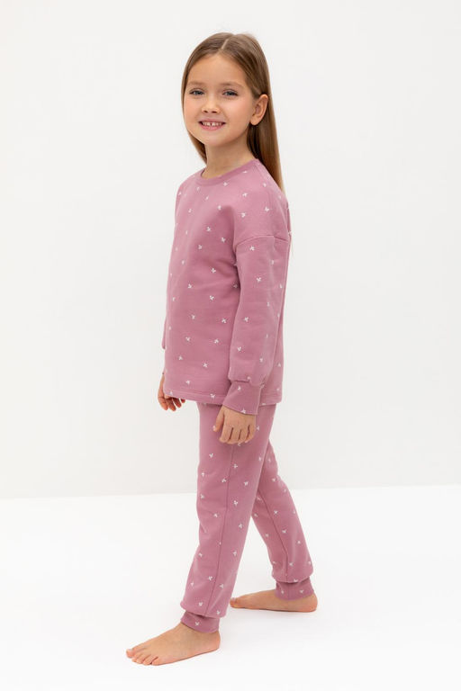 К 1581/пепельная роза,мини листики пижама дет