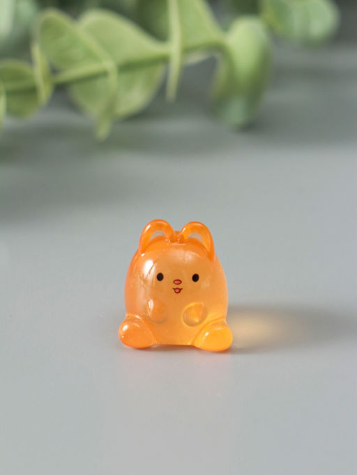 Цена за 2 шт. Набор фигурок из эпоксидной смолы флуоресцентные Зайчики, 6 шт., 1.7?1.8?2 см