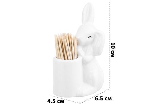 Вазочка п/зубочистки 6,5*4,5*10 см "Зайка" + зубочистки