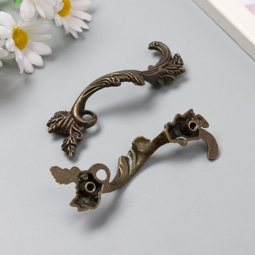 Ручка для шкатулки металл "Старинная" бронза набор 2 шт 8,5х2,6 см