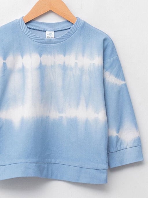 Bisiklet Yaka Uzun Kollu Batik Desenli Erkek Bebek Sweatshirt - Waikiki фото 3