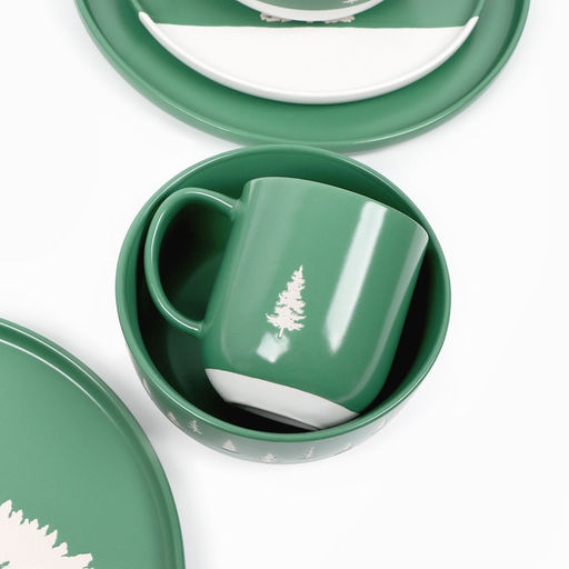 Тарелка новогодняя суповая «Зимний лес», 15×7 см, 700 мл, ручная работа