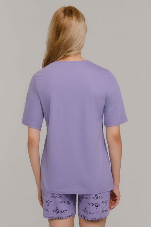Арт. 9139 Пижама с шортами 42-50 (5 шт) Цвет:верх-сиреневый,низ-сиреневый - Калинка фото 8