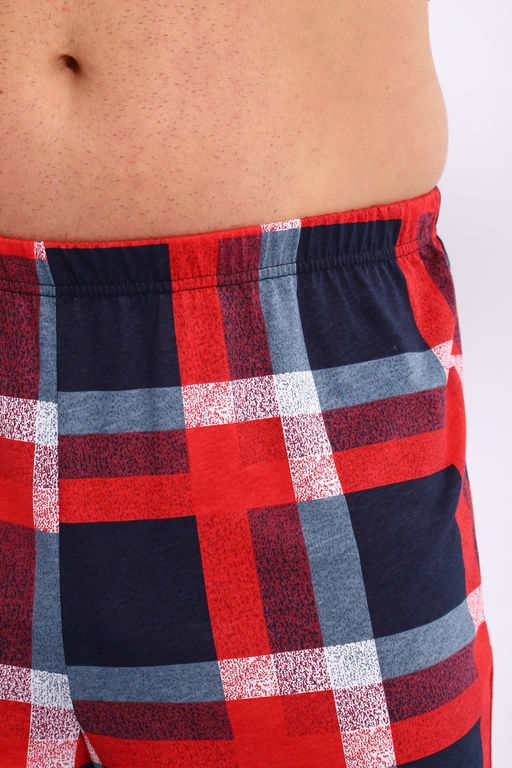 Брюки домашние мужские из кулирки красная клетка - Амадэль фото 7