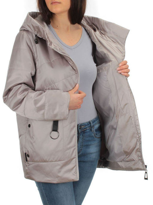 BM-05 GRAY/BEIGE Куртка демисезонная женская АЛИСА (100 гр. синтепон) - Фабричный китай фото 6