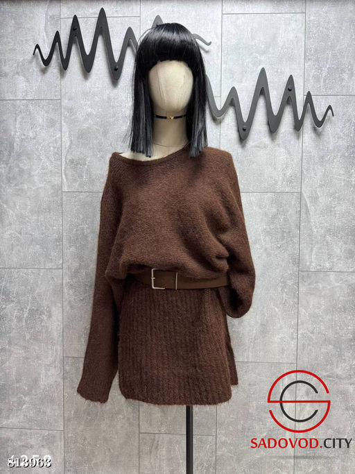 Платье теплое с ремнем женское - Bruno фото 3