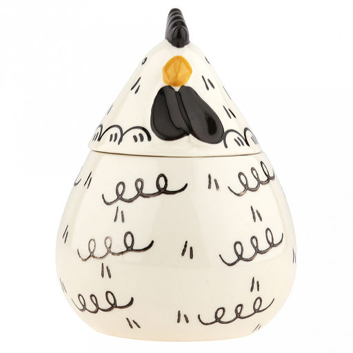 Банка для специй фарфоровая Петушок 460мл, д8-10,5см, h8,2см, с выемкой для ложки, общая h14,7см, металлическая ложка Веточка 12,3см, кремовый/черный с узором (Китай) - Домашняя мода фото 6