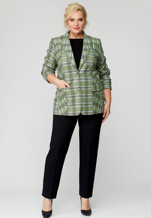 Жакет БелЭльСтиль 203 зеленая клетка фото 4