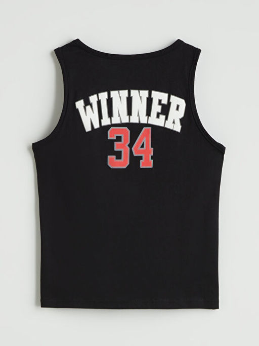 Bisiklet Yaka Bask?l? Erkek ?ocuk Atlet