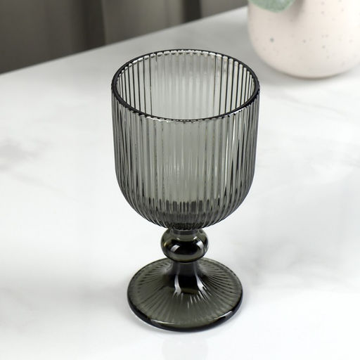 Бокалы для вина SL Home «Модерн», 250 мл, 8×14.5 см, набор 2 шт., стекло, графитовые