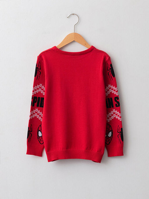 Bisiklet Yaka Spiderman Desenli Uzun Kollu Erkek ?ocuk Triko Kazak - Waikiki фото 2