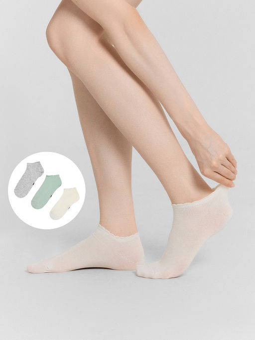 Носки женские короткие в наборе, 3 пары