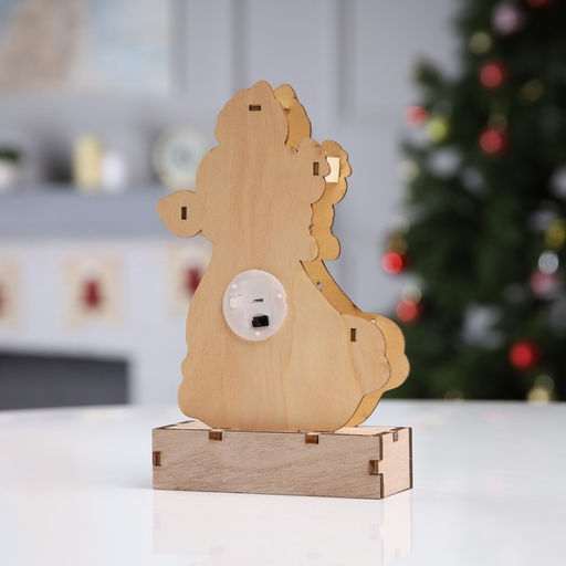 Светодиодная фигура «Снегурочка» 12×20×4.7 см, дерево, батарейки LR1130×3 (в комплекте), свечение тёплое белое
