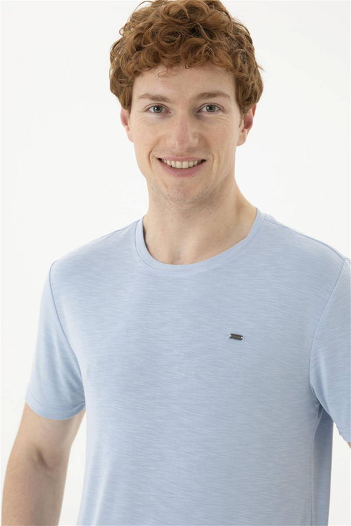 Мужская голубая базовая футболка - U.s. polo assn фото 2